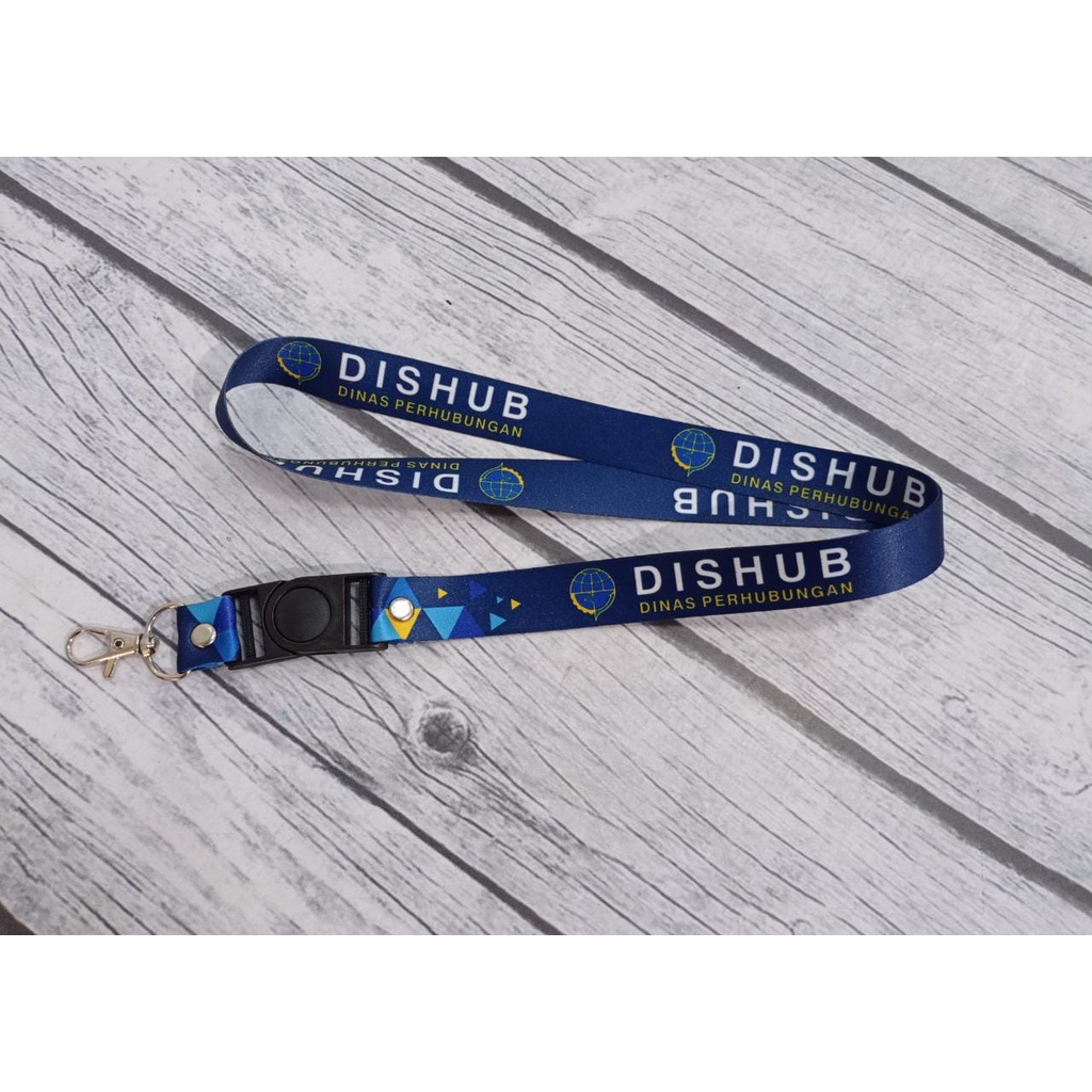 

Lanyard DISHUB BIRU LOGO BARU / Lanyard Desain Custom Full Printing / Lanyard DISHUB NSS