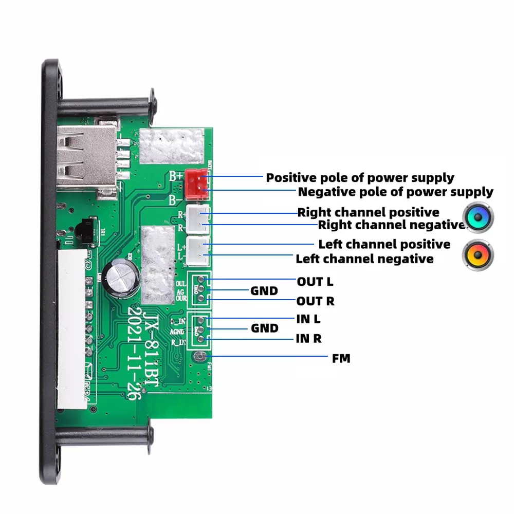 KIT MODUL MP3 BLUETOOTH 5.0 AMPLIFIER 2X20W KARAOKE