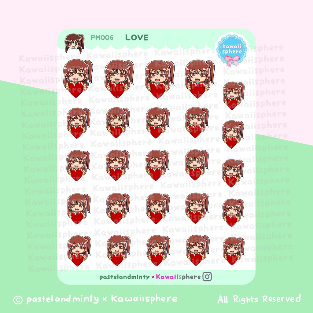 

Love | Planner Sticker PM006 pastelandminty | Writable Waterproof