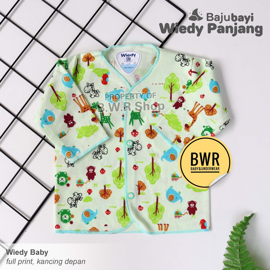 [ 3pc ] Baju Wiedy PANJANG WARNA Motif Jungle / Baju Bayi Newborn 0-6 Bulan Kancing | Bwr-1
