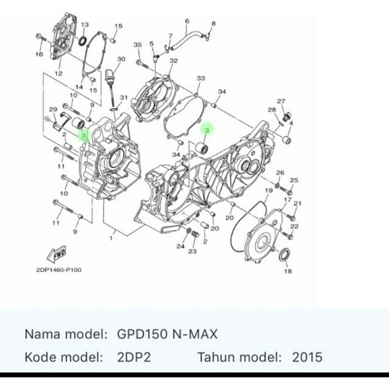 BOSH MOUNTING MESIN ENGINE NMAX ASLI ORI YAMAHA 90388 10814