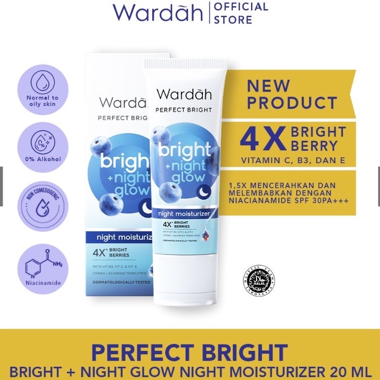 (NEW) WARDAH PERFECT BRIGHT NIGHT GLOW MOISTURIZER