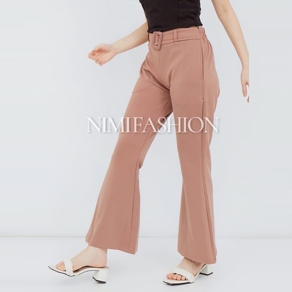 Celana Premium Scuba Import / Celana Cutbray Office Pants Import / Bawahan High Waist Cutbray wanita