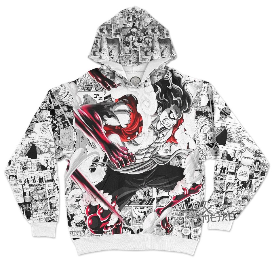 Hoodie Luffy Gear 4th Snakeman Fullprint Anime Manga One Piece Premium Adidas Poly