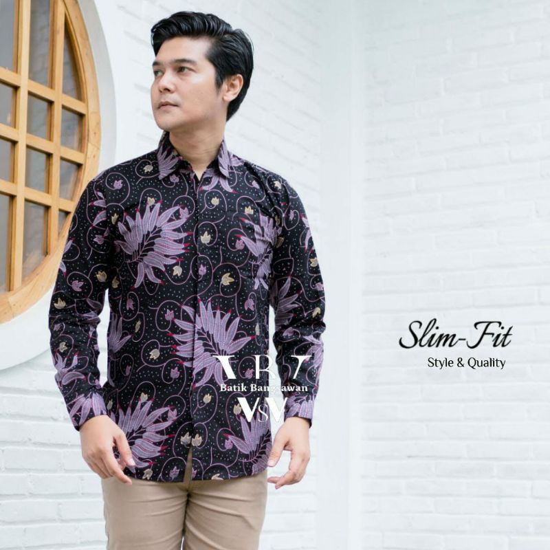 BAJU KEMEJA BATIK KANTOR PRIA LENGAN PANJANG FASHION SOLO BW 246