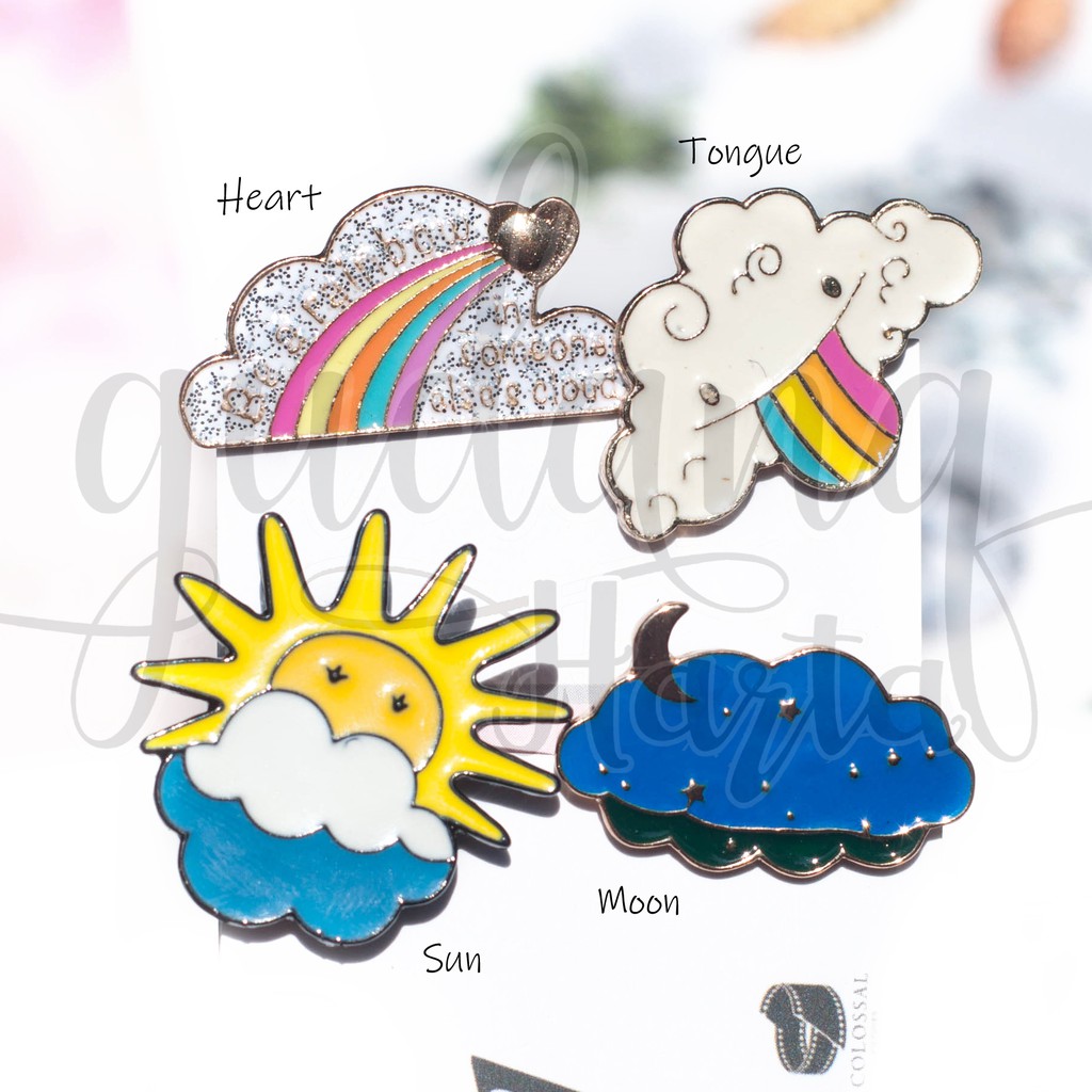 Pin Rainbow Sun And Cloud Bros Tas Pelangi Matahari Dan Awan GH 208765