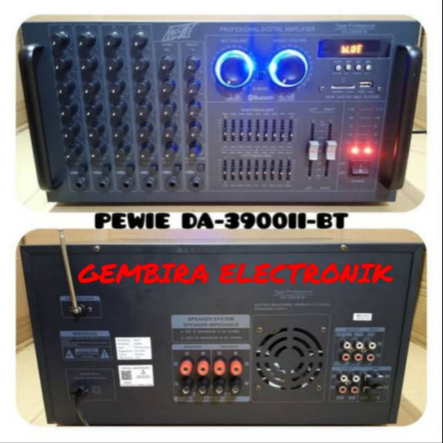 Ampli Bluetooth pewie da3900II power mixer amplifier pewie