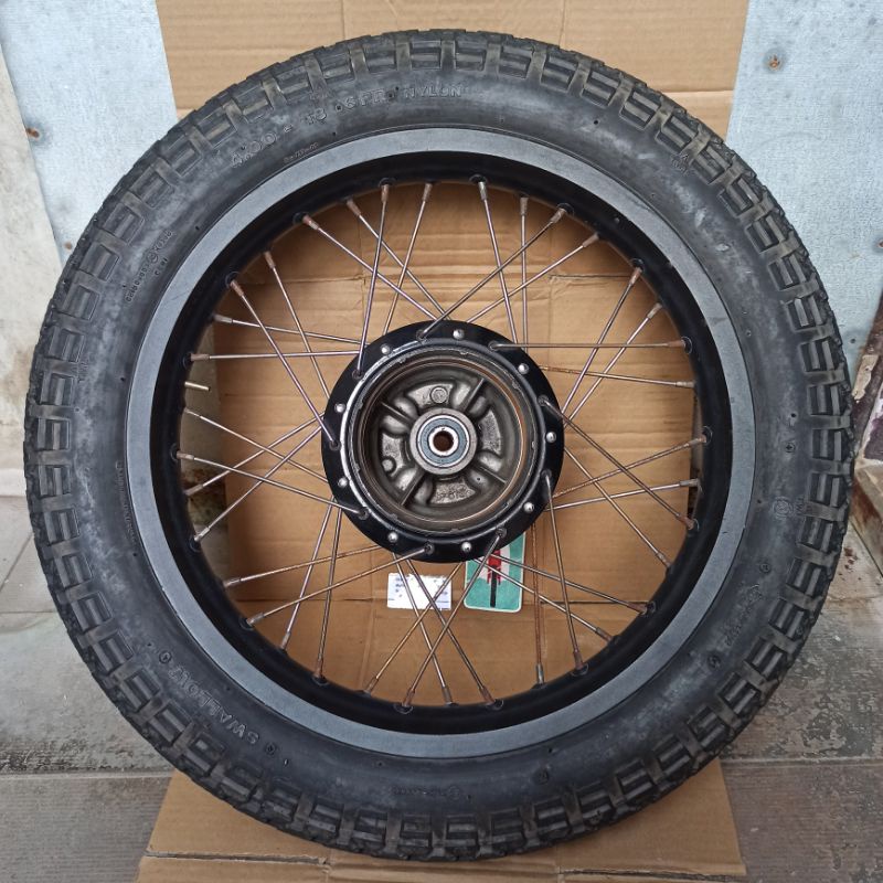 Roda Belakang set velg rossi 250 18 ban swallow 400 18 tromol belakang GL Pro ori original second mo