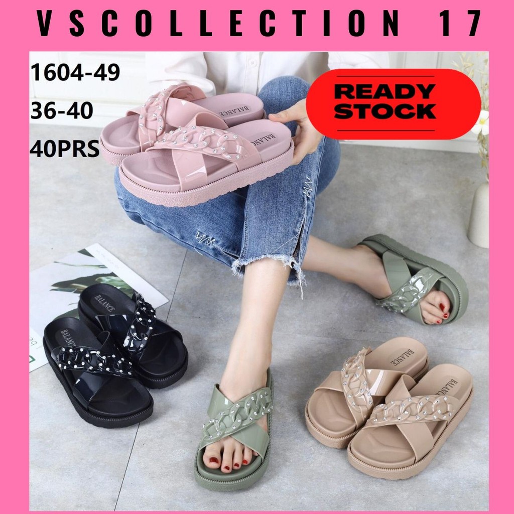 Sandal Slop Dania 1604-49 Balance Sandal Slop Wanita Full Karet Import/Sandal Jelly/ Sandal Wanita