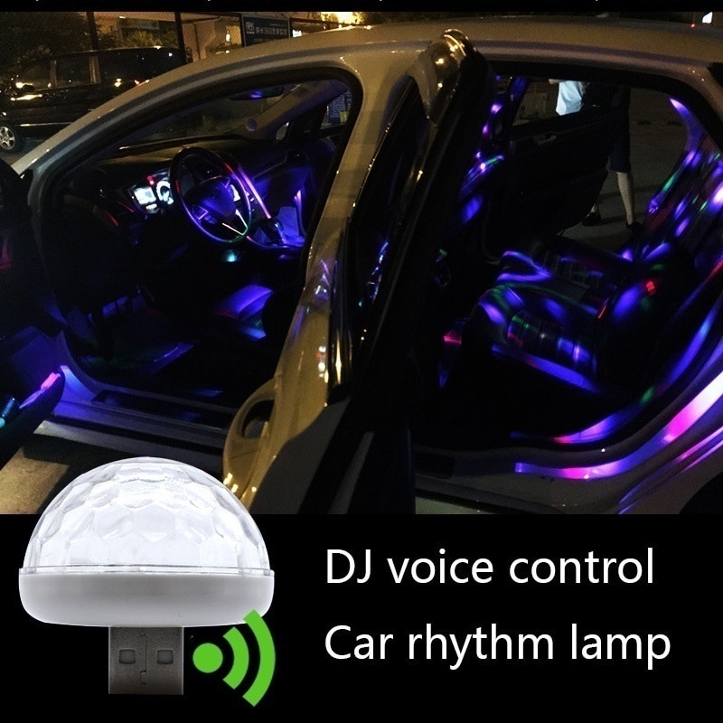 Lampu DJ Led usb Warnawarni Dengan Kontrol Suara Untuk interior Mobil