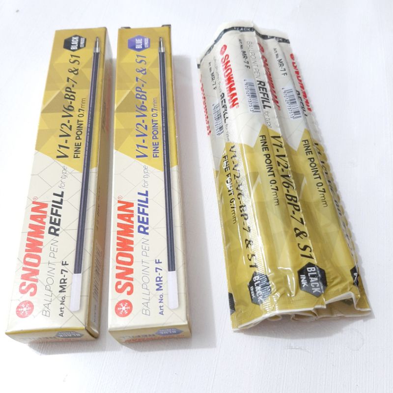 

REFILL TINTA BOLPOIN / BOLPEN BIRU HITAM SNOWMAN V1 - V2 - V6 - BP7 - S1, ISI 1 PACK