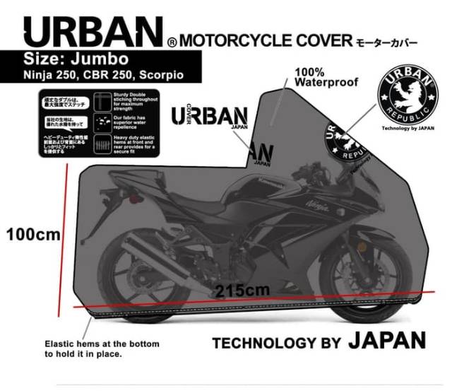 Sarung pelindung motor - Cover Motor Urban Big Jumbo Size Anti Air &amp; UV Ninja NMax CBR