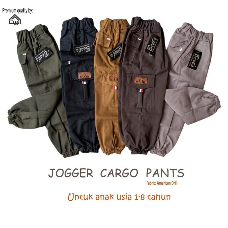 (Ready✓)Celana jogger Anak//celana Cargo Unisex usia (1-9 Tahun)