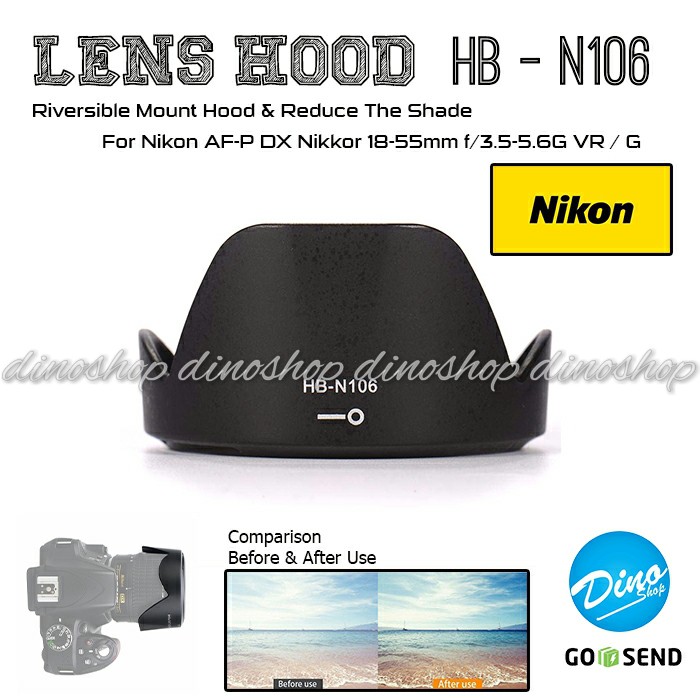 Lens Hood Hb N106 For Nikon Af P Dx Nikkor 18 55mm F 3 5 5 6g Vr G Shopee Indonesia