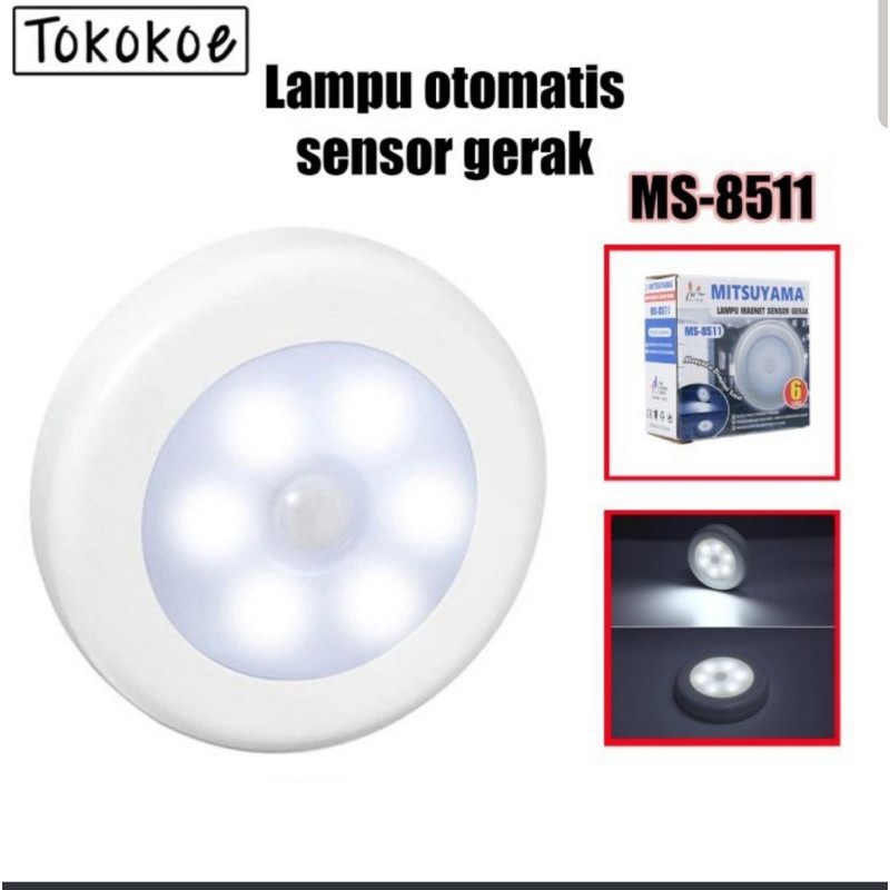 Lampu Led Sensor Gerak Otomatis Magnet Tempel tangga emergency MS8511