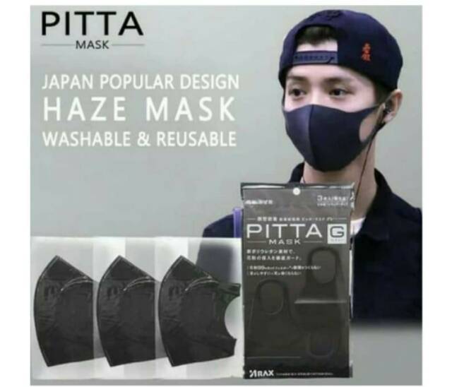 Masker Wajah Korea Hitam Fleksible Adem Nyaman Dipakai