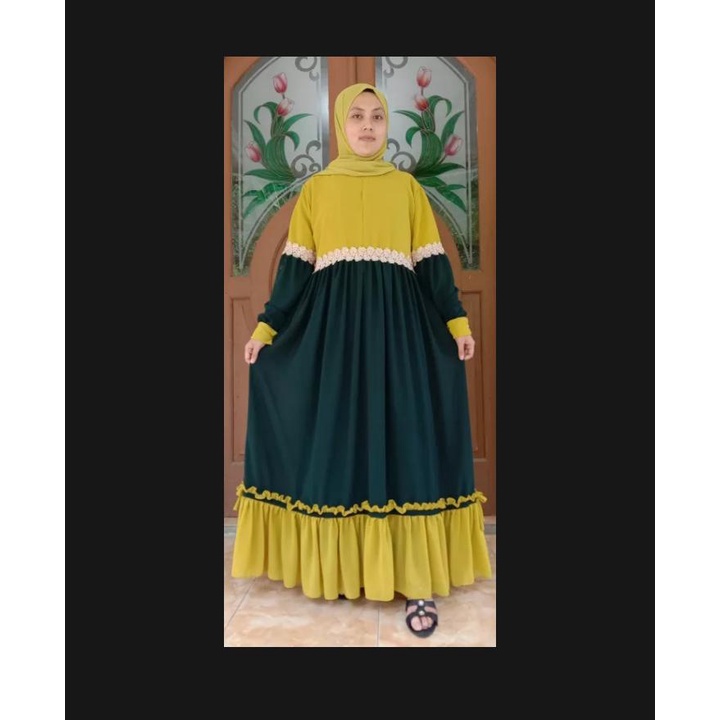 Tirla Dress Bahan Ceruti Babydoll Mix Renda / Gamis Kondangan Wanita / BAJU DEWASA MURAH TERBARU 202