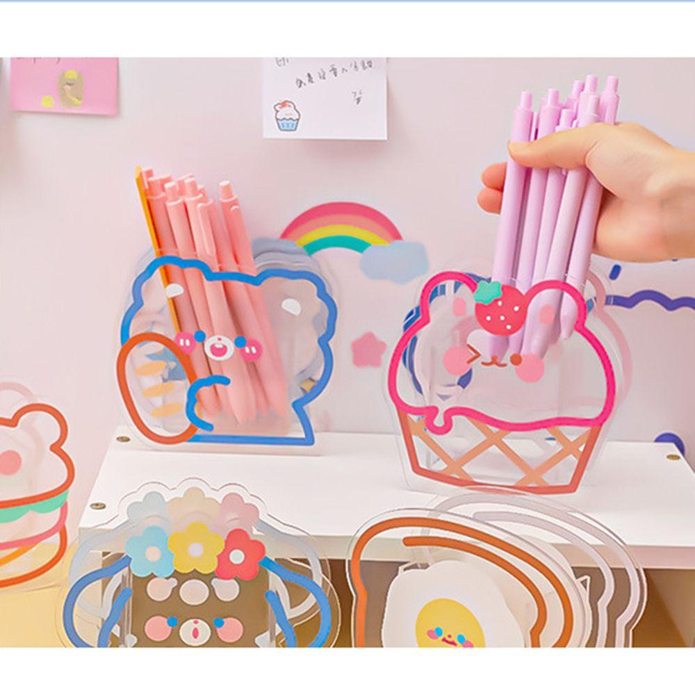 TOP Tempat Pulpen Akrilik Kawaii Bunny Alat Tulis Kantor Kreatif Kosmetik Storage Desktop Organizer