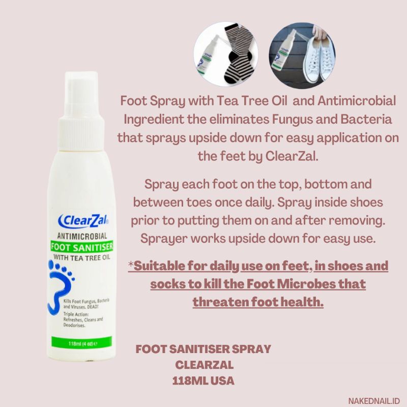 Clearzal foot spray menghilangkan jamur bau bakteri pada kaki / sepatu