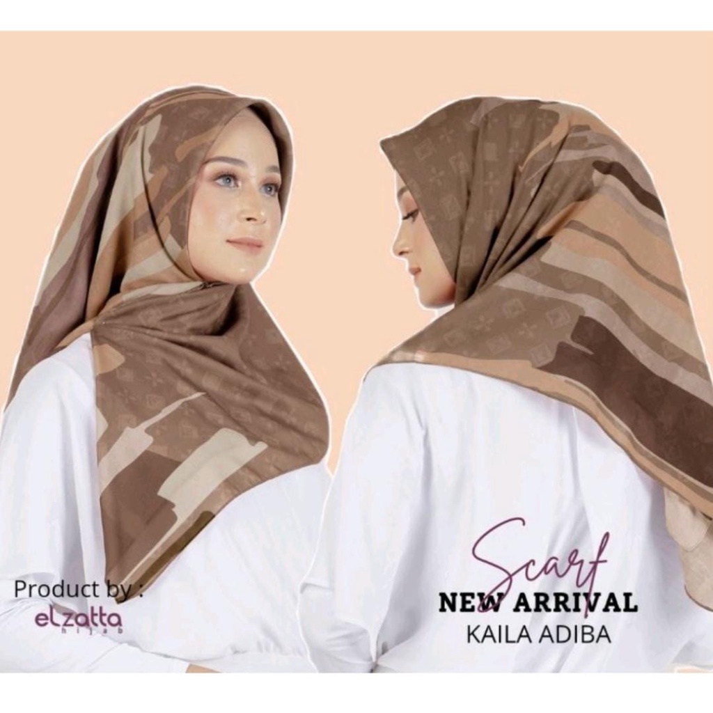 Kaila Adiba Scarf Elzatta Hijab Segi Empat/ Jilbab segiempat motif Terbaru - KAILA ADIBA - SCARF MOT