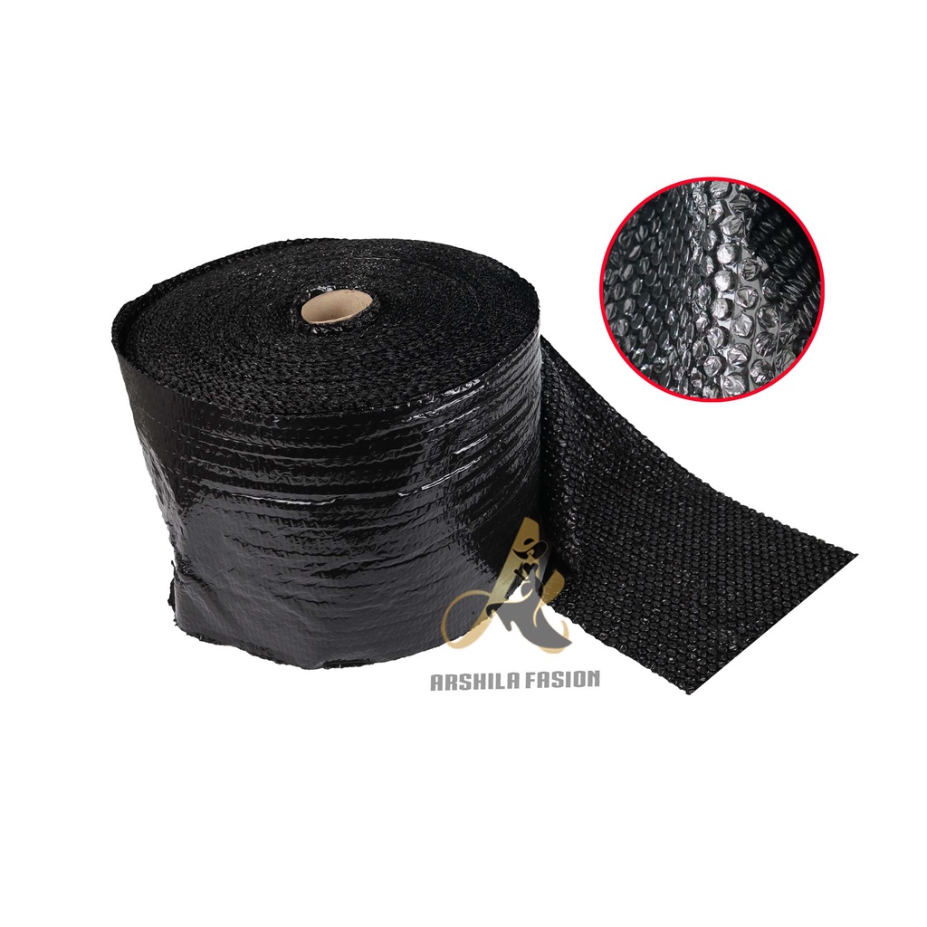 Bubble Wrap Hitam Bening Roll 30 cm x 50 m Tebal Premium Ekonomi