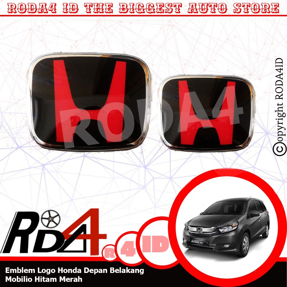 Emblem Logo Honda Depan Belakang Mobilio Hitam Merah