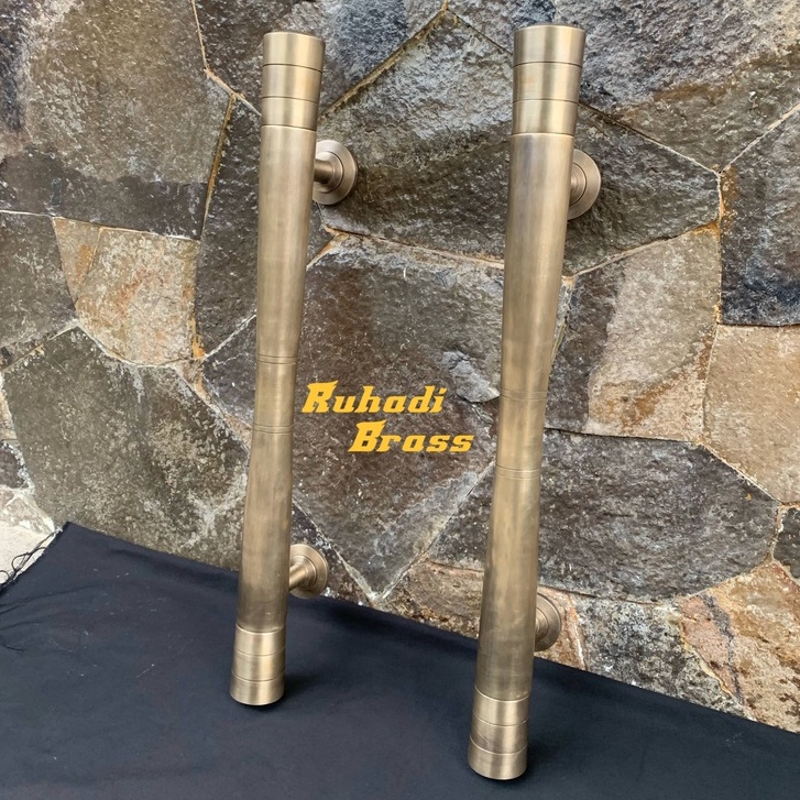 Handle pintu kuningan / gagang pintu pull kuningan antik polos lerek 60 cm