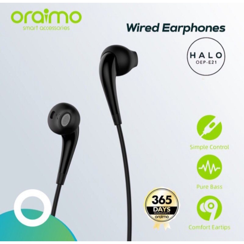 handfree ORAIMO headset earphone kabel dengan mic universal OEP-E21 hf