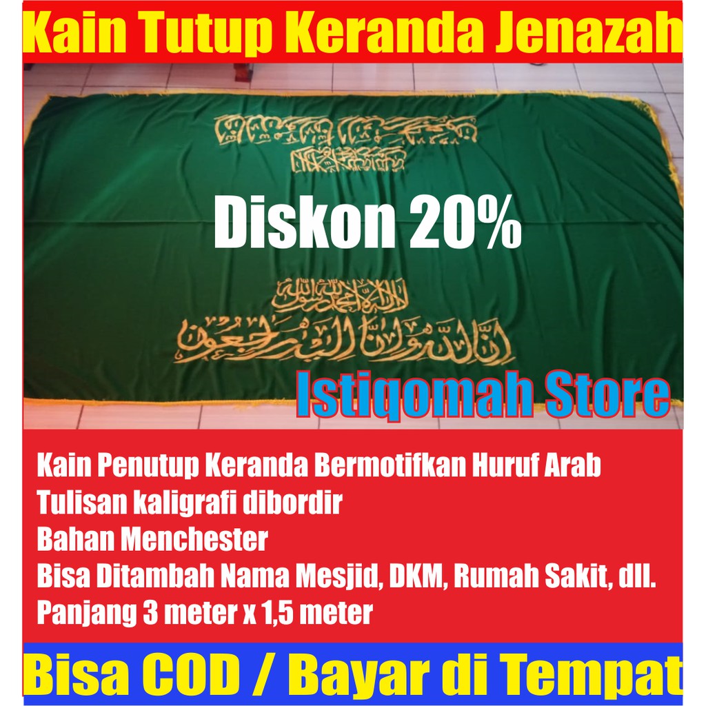 PROMO Jual Kain Tutup Penutup Keranda Jenazah + Kain Payung Keranda Jenazah Full Bordir PALING MURAH