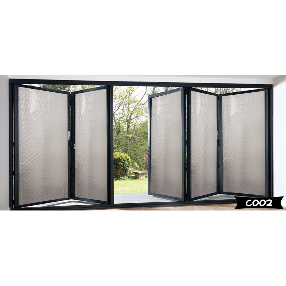 Promo PROMO Stiker Kaca Motif  untuk batik abstrak bunga bambu kotak 3D   90cmX1mtr Berkualitas