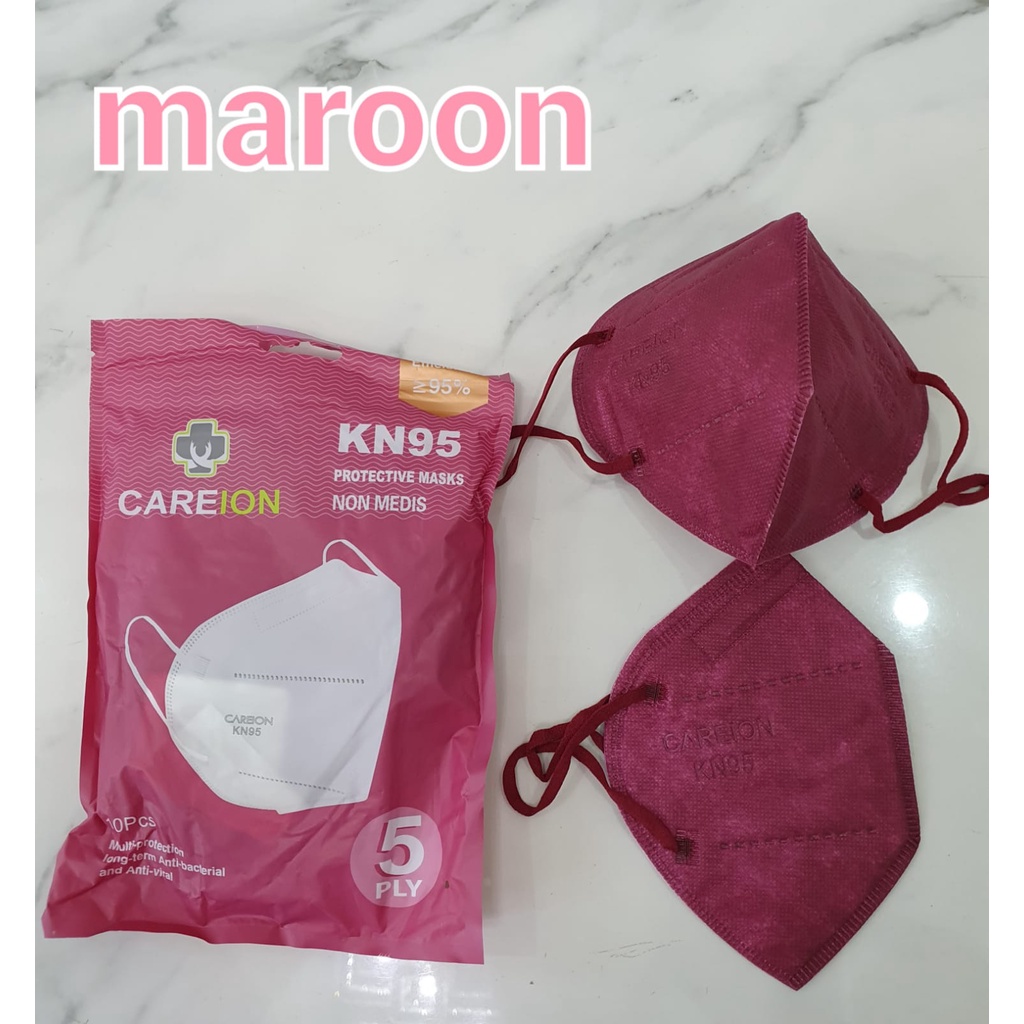 [ Careion ] Masker Premium KN95 isi 10 Pcs Earloop 5Ply Tali sewarna