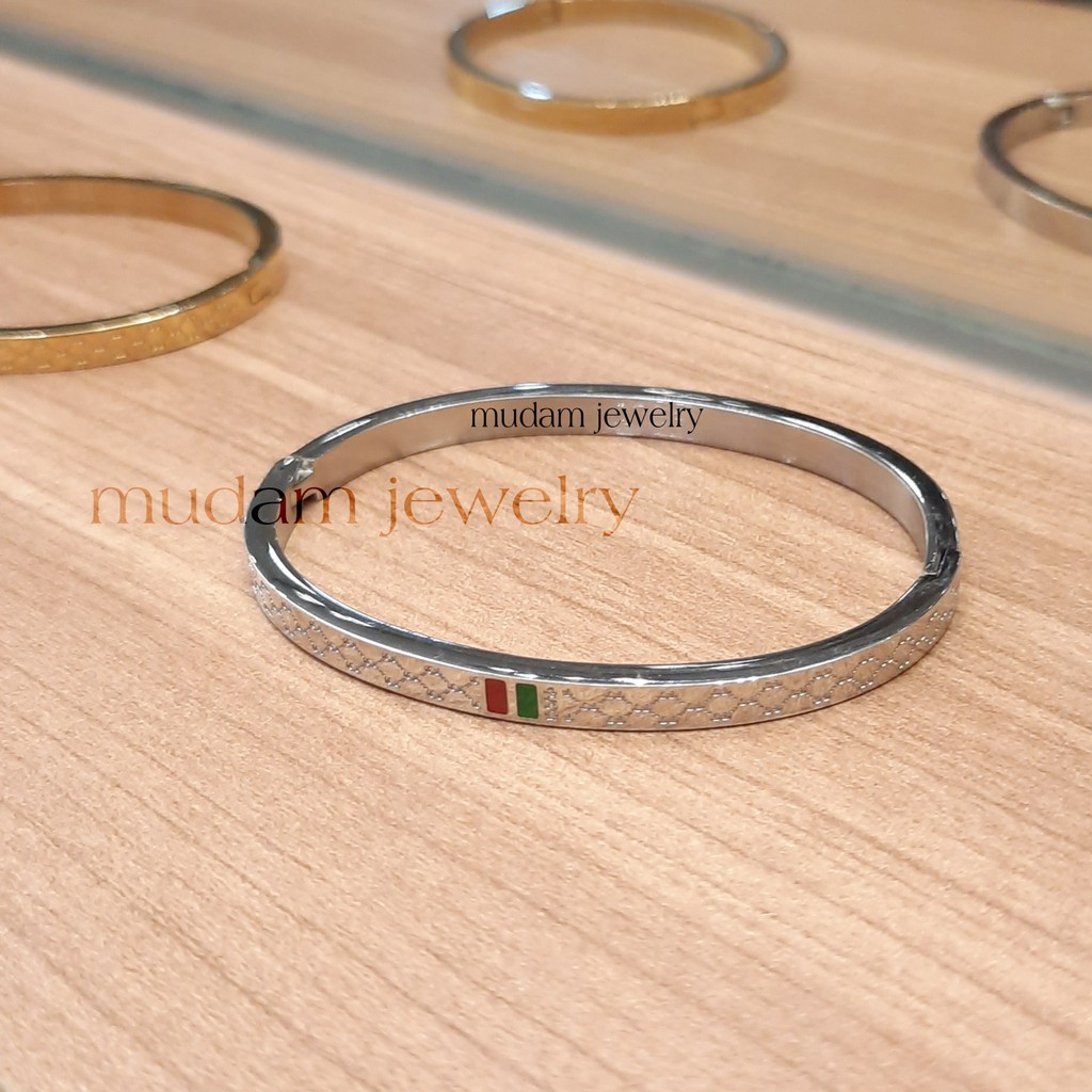 Gelang Bangle Titanium Gc Unisex Untuk Anak-Anak Tersedia Warna Rose Gold, Gald, Silver dan Hitam