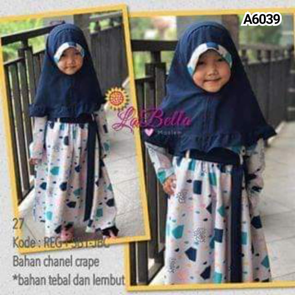 GAMIS ANAK LABELLA CREPE MOTIF 6-7THN A6039