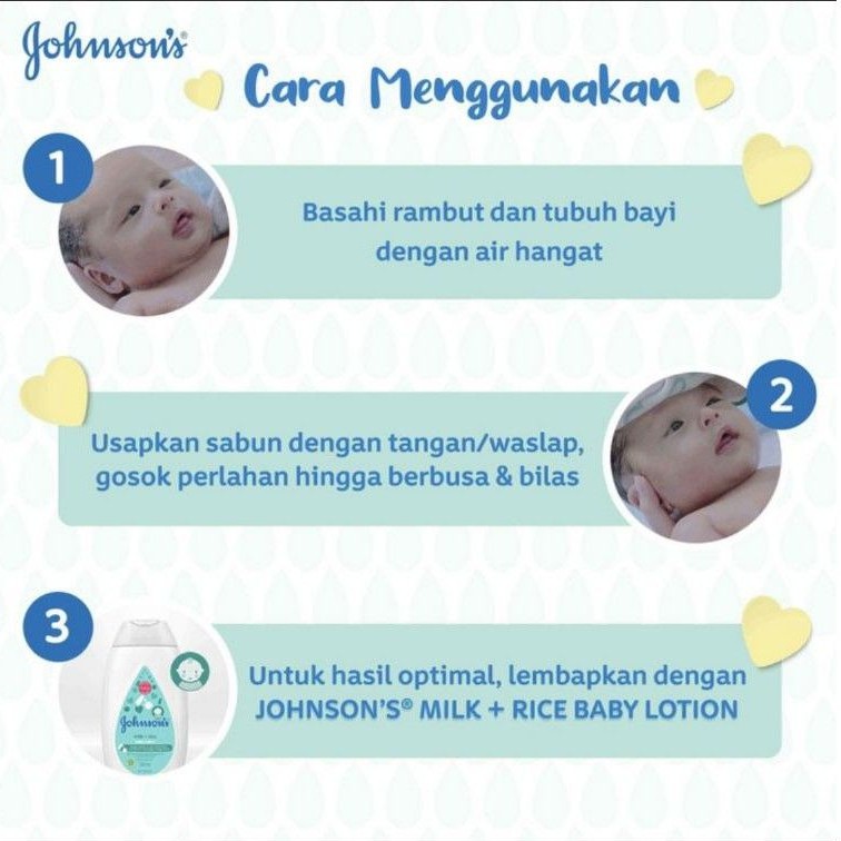 JOHNSON'S MILK+RICE HAIR AND BABY BATH 500ML - SABUN BAYI