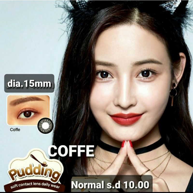 SOFTLENS PUDDING COFFE by EOS NORMAL MINUS s.d -10.00.  Made in KOREA