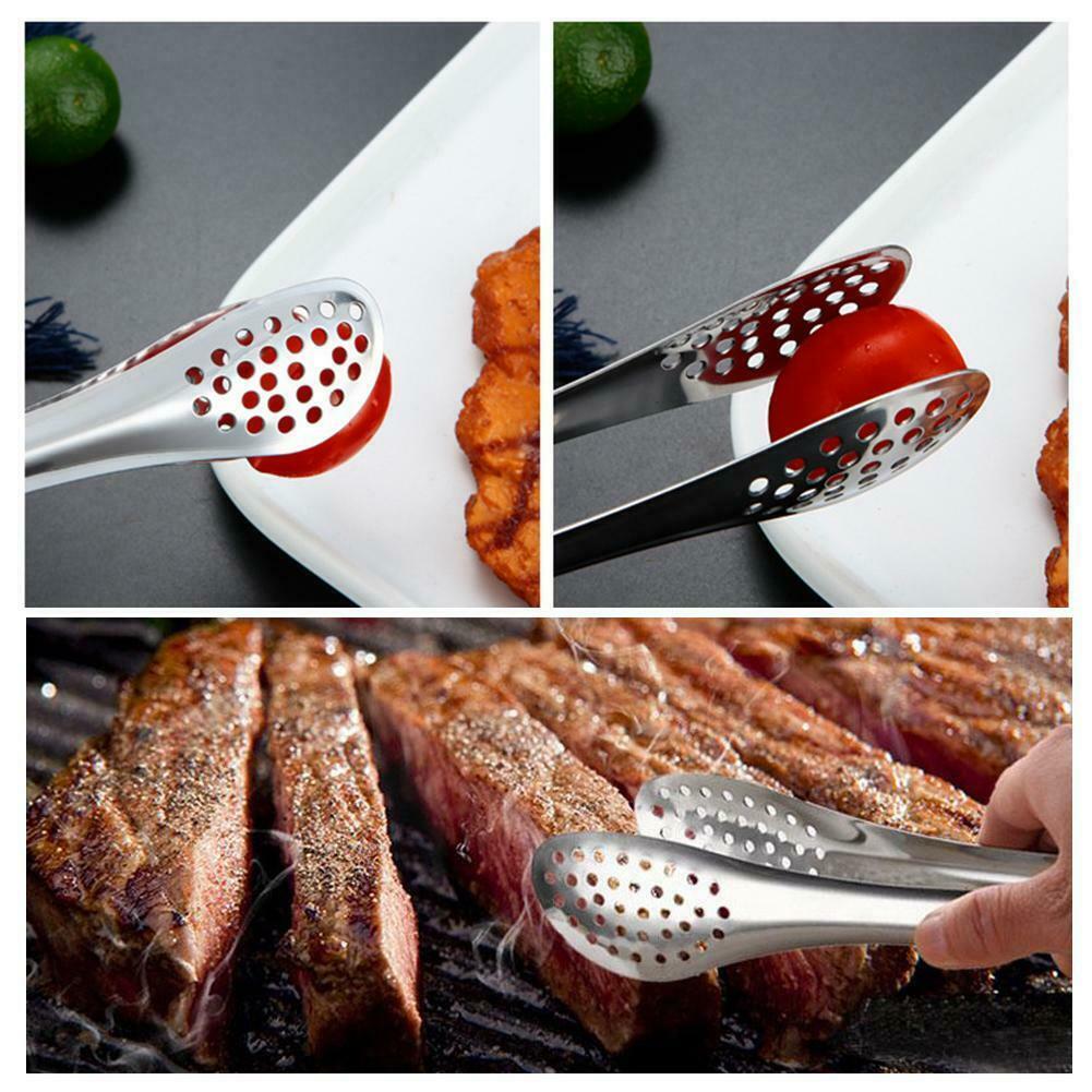 Anti-scald Thickening Stainless Steel Food Tongs/Kitchen Utensils Buffet Cooking Tool/Bread Clip Pastry Clamp Barbecue BBQ Food Clips