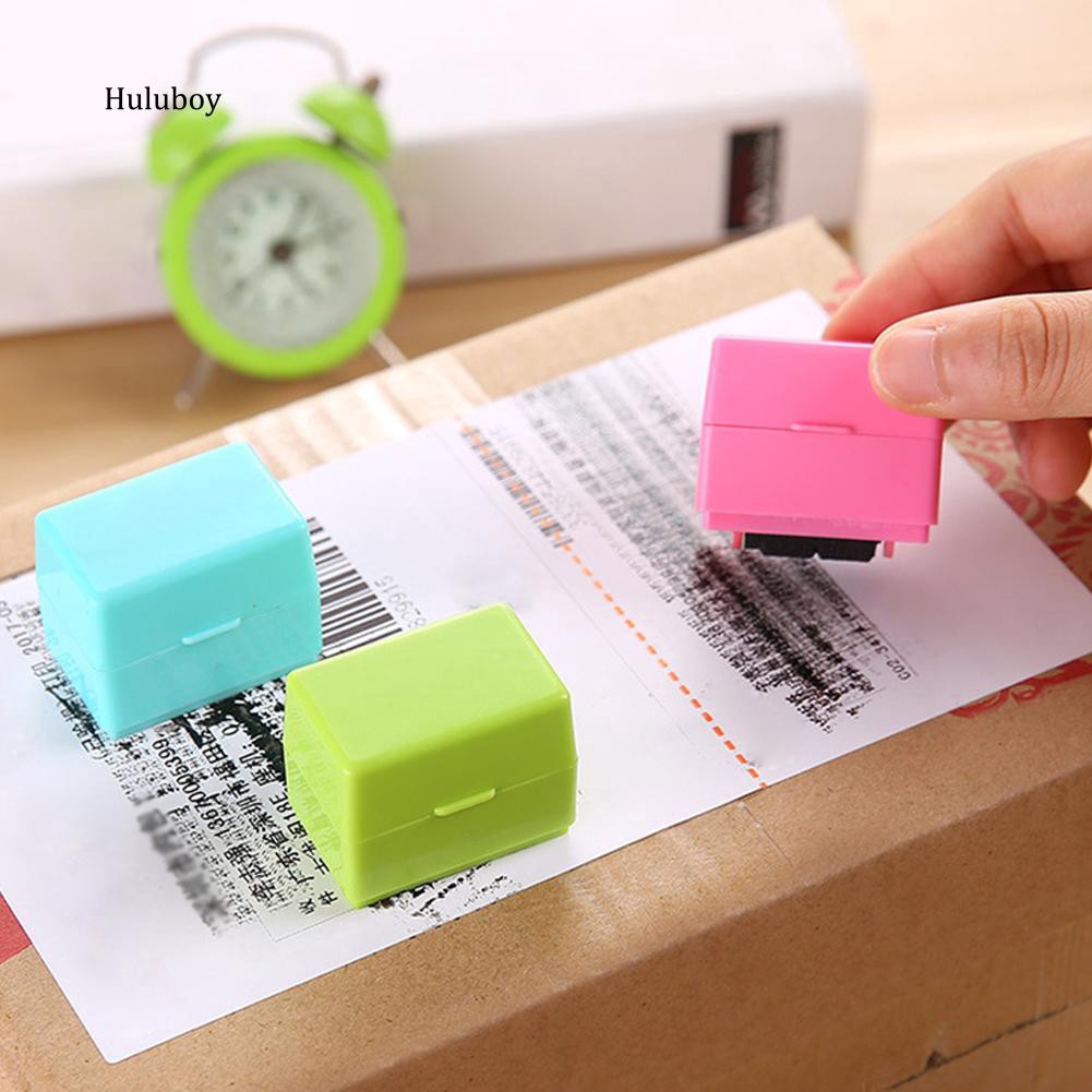 HLBY♣Messy Code ID Guard Mini Roller Stamp Self-inking Privacy Protection Stamp