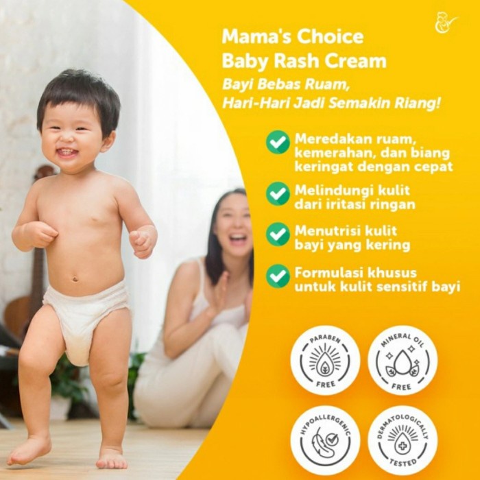 MAMA'S CHOICE Baby Rash Cream Diaper Cream Krim Popok Bayi Kulit Ruam