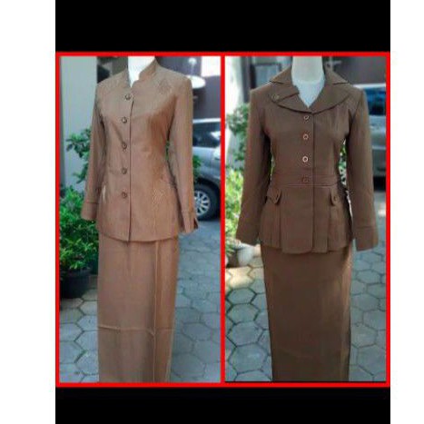 baju seragam dinas kantor PDH guru coklat wanita