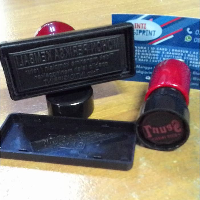 Promo Custom Stempel   3 Warna   Tanpa Bantalan   Bisa Refill Diskon