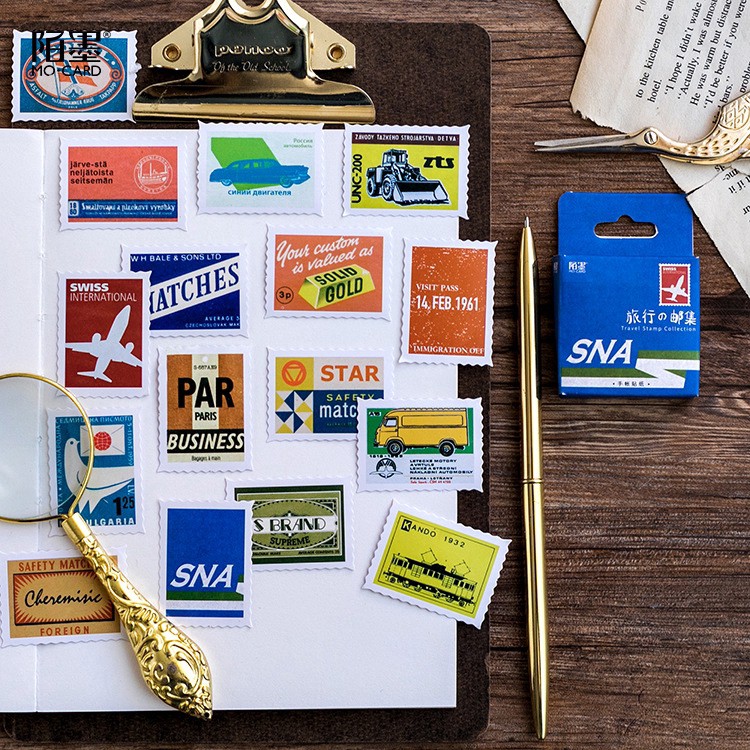 

[PER BOX] Stiker Aesthetic Tumblr Deco Scrapbook Bujo Diary DIY Travel Stamps SAFA STORE
