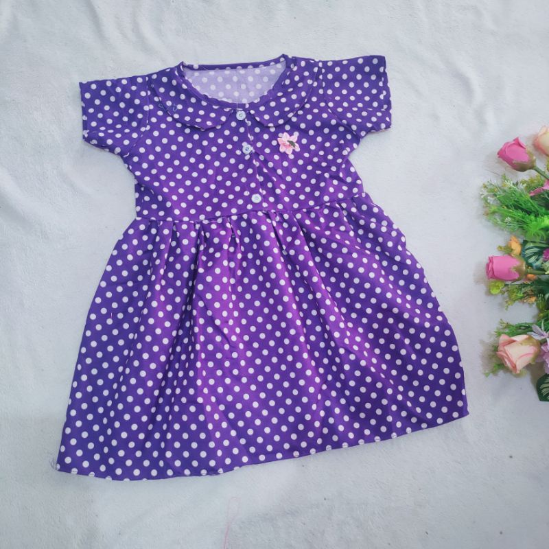 Dress Anak 1 2 Tahun cewek perempuan Baju motif kotak Polka(Dress Wonder women)