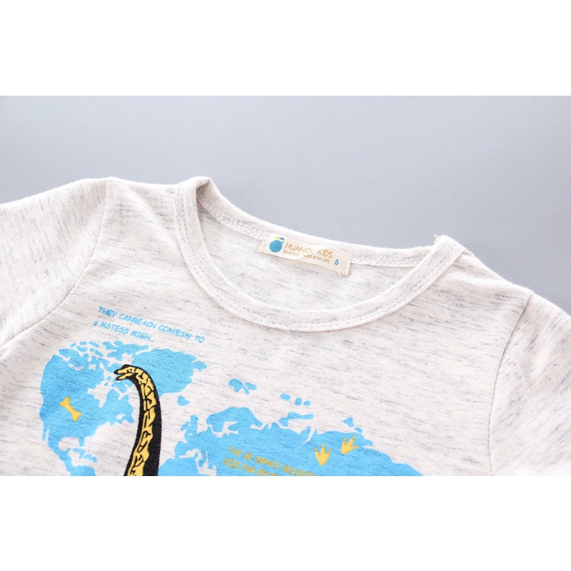 Cherry COD Setelan Baju Anak Laki Laki Motif Dino Maps / Baju Anak Laki Laki Dinosaurus SB43