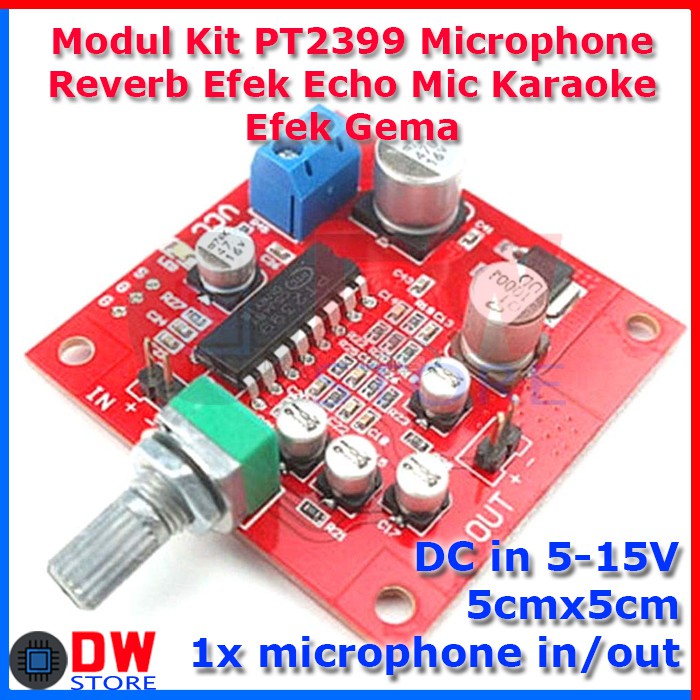 Modul PT2399 Karaoke Microphone Echo Reverb Efek Gema Mic Eco Preamplifier Preamp