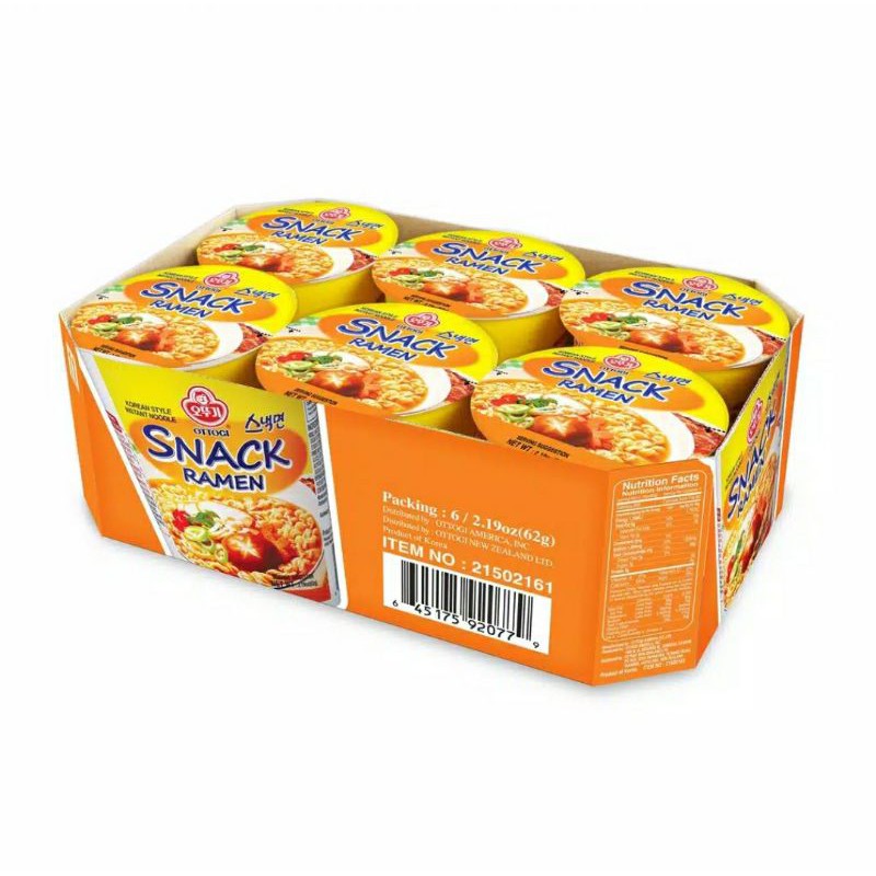 

Ottogi Snack Ramen Cup 1 pak 62 gr x 6