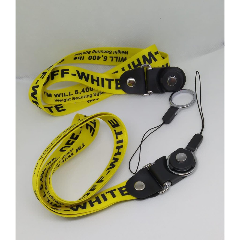 Tali gantungan Hp Motif Off-White Kuning