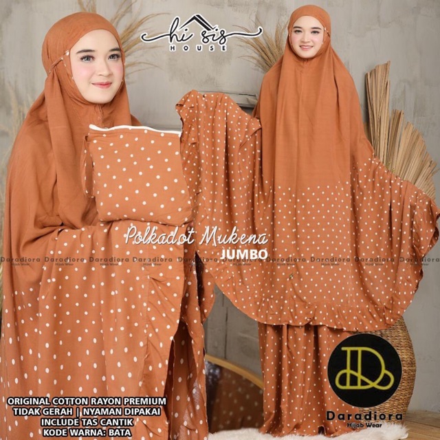 Polkadot Mukena Katun Rayon Jumbo