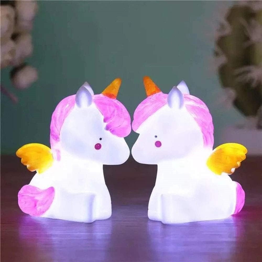 Lampu tidur bayi bentuk boneka kuda baby unicorn cantik berpendar berpijar bercahaya Lampu Led Tidur Bayi anak Malam Model Pegasus Unicorn Lucu minimalis dekorasi kamar animasi boneka kartun Carton Flamingo Dinosaur Night Lamp Creative Animal Led Night