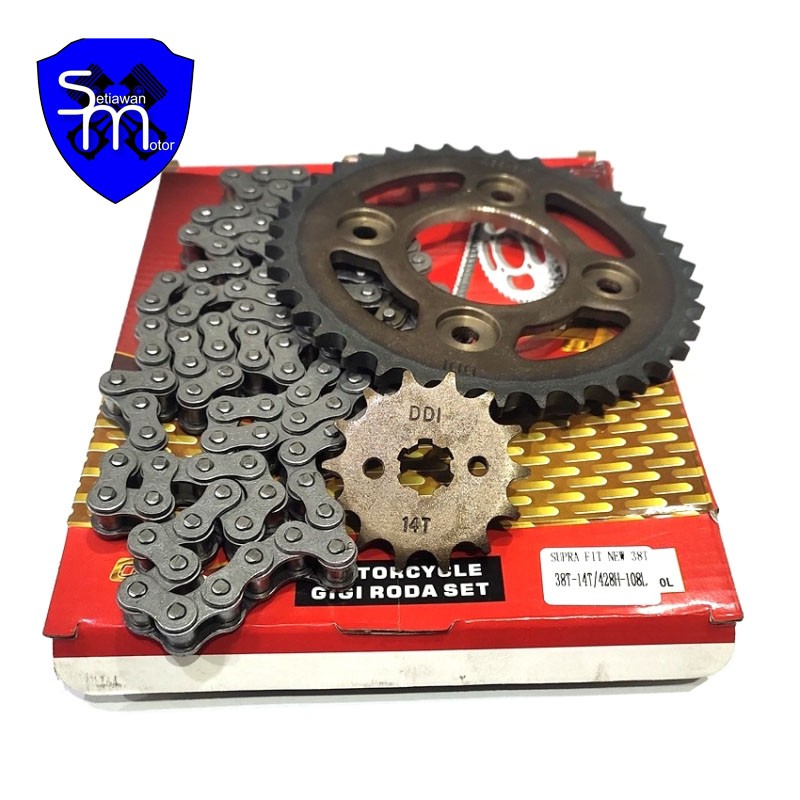 CHAIN KIT GEAR SET GIR SET DDI SUPRA FIT NEW 38T 428-108 38-14T