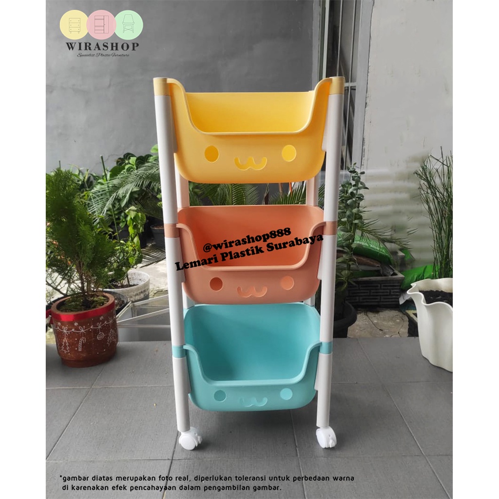 Rak Plastik Jeon Rak Mainan Susun 3 Rak Anak Serbaguna